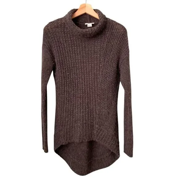 Helmut Lang Alpaca & Wool Knit Turtleneck Tunic Gray Top in Size P - Small - Picture 2 of 7